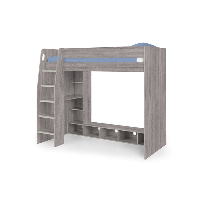 Nebula Gaming Bed with Desk In Grey Oak Finish